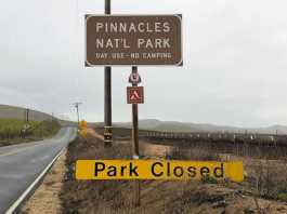 Pinnacles closed as shutdown continues