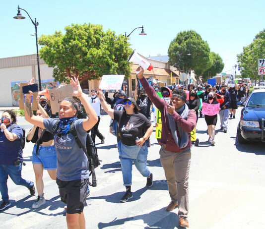 Protestors march for George Floyd in Soledad